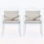 Ensemble de 2 chaises d'extérieur élégantes toutes saisons, structure en aluminium blanc avec coussins beiges, capacité de 300 lb-156427561-156427562