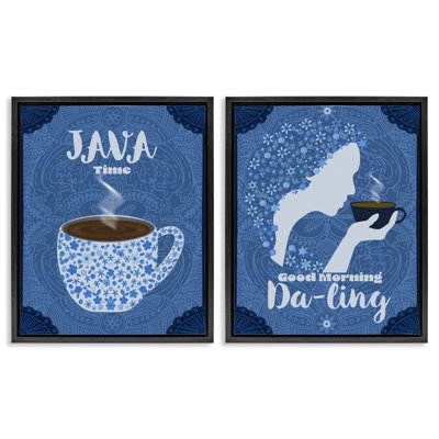 Ensemble de cadres flottants Java Time Good Morning Coffees, par Lori Mosley