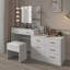Coiffeuse de maquillage avec lumières, station de charge et miroir-106728312-106728316