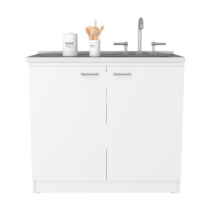 Ensemble de cuisine, armoire de cuisine et évier autoportant 2 pièces Lewisville
