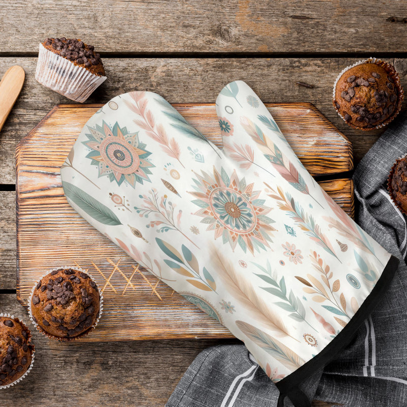 Light Boho Breeze Oven Mitt Cotton Twill
