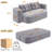 78.7" Modern 2-in-1 Foldable Sofa with Functional Blanket and 2 Soft Pillows-62933656