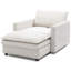 Chaise longue en chenille beige avec lit d'appoint et coins confortables, simple rembourrée, teinture confortable, espace