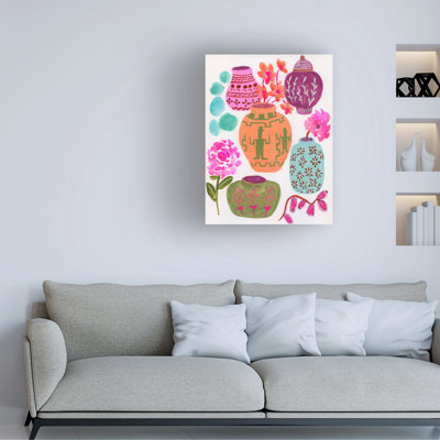 Wrapped Canvas Wall Art - Suzanne Allard 'Pots Party' Wall Art for Living Room, Bedroom, or Office Décor - 24x32