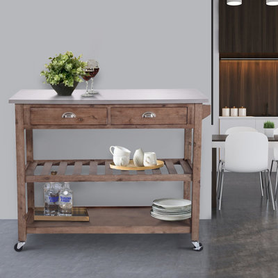 Chariot de cuisine en bois avec métal Grover