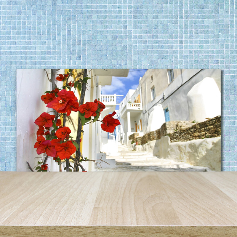 Lorinne 50cm W x 100cm L Glass Peel and Stick Panel