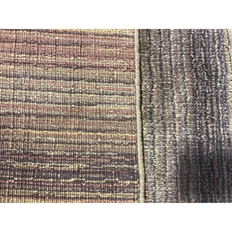 Ecco Gabeh Wool Striped Area Rug in Gray/Brown, Rectangle 8'9" x 11'10"