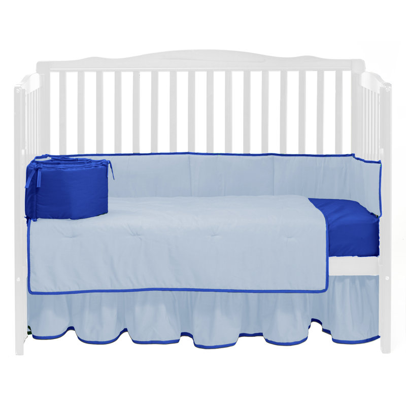 Volant/jupe de lit à poussière à deux tons Dehart, Bleu royal / Bleu clair
