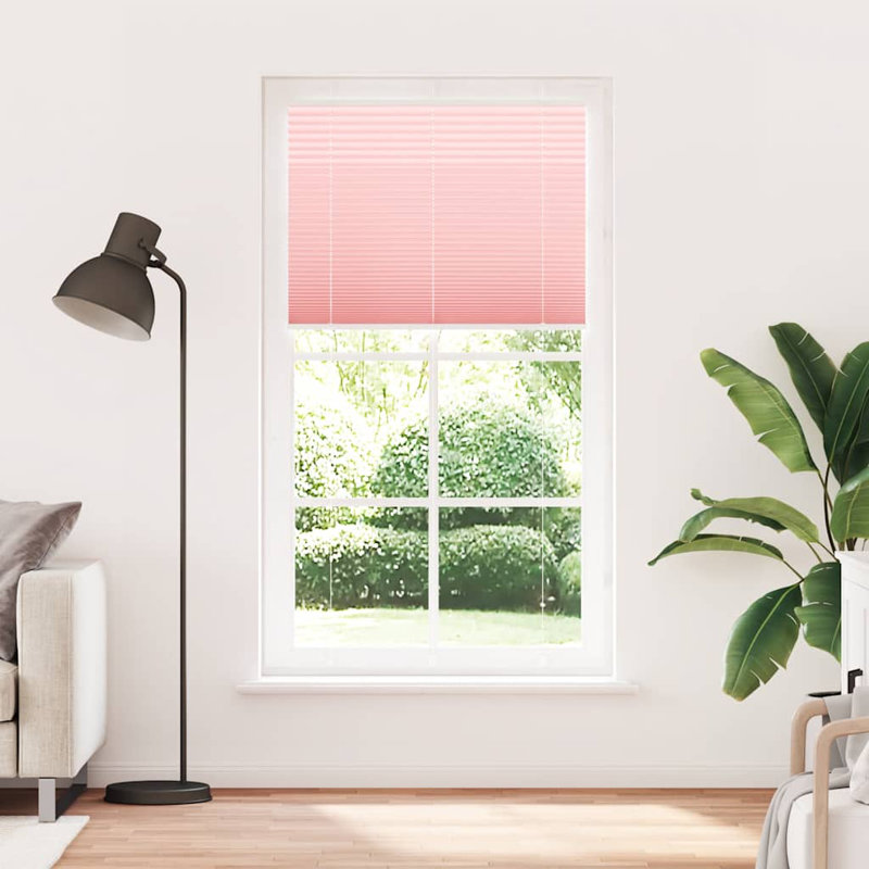 Room Darkening Pleated Shade, 105cmW x 200cmL, Pink