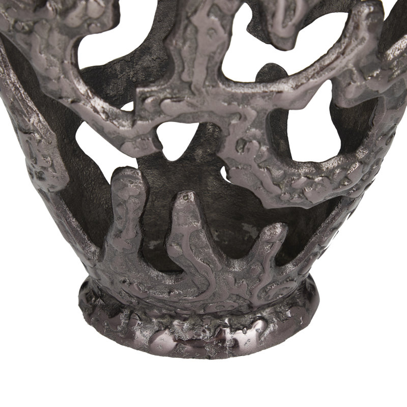 Vase en aluminium et métal, Noir