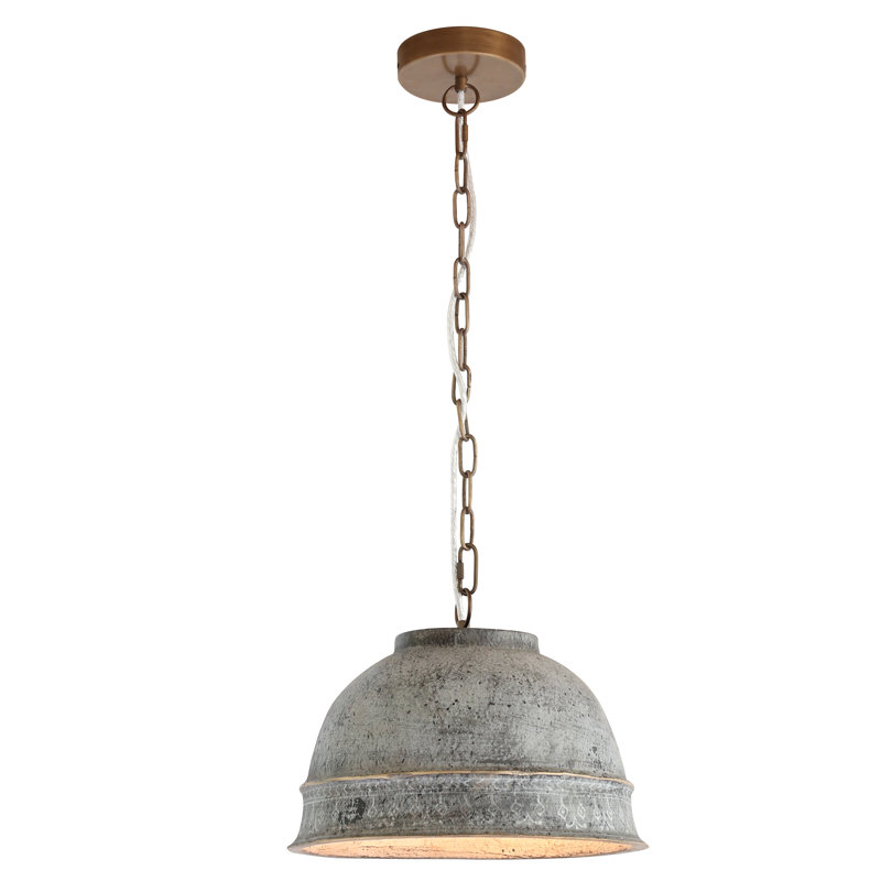 Lustre bol unique à 1 lumière Gossett, H 10,3 po x l 12,8 po x P 12,8 po