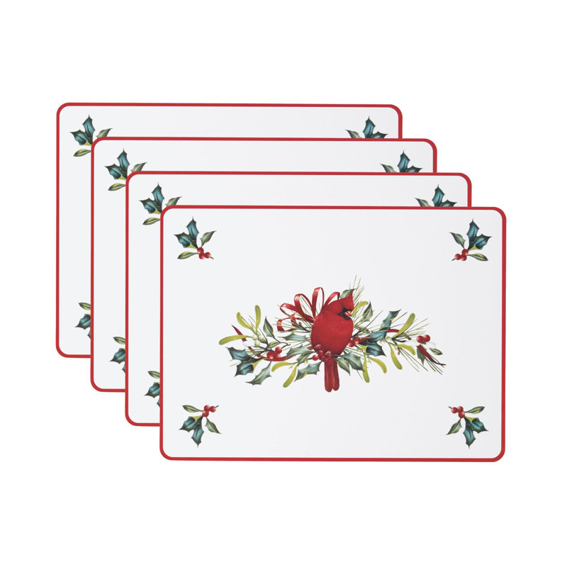 Ensembles de table en liège Lenox Winter Greetings Cardinal, multicolores - 30,5 cm (L) x 40,5 cm (l)