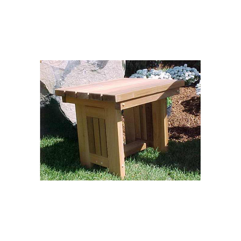 Carmelita Rectangular Cedar Outdoor Side Table , 21'' in. W 19'' in. D, Cedar Stain