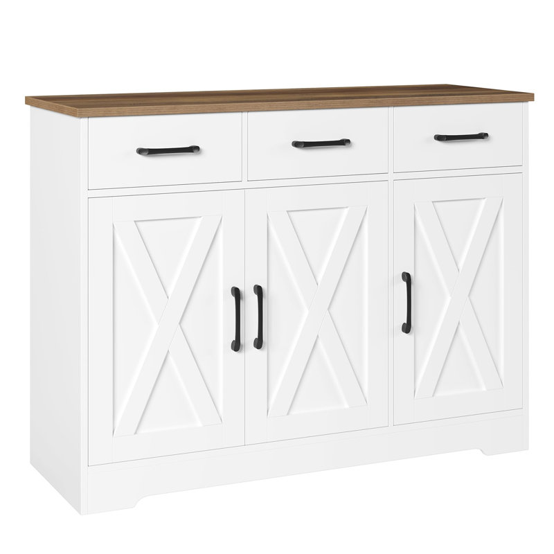 108cm Sideboard, White/Brown