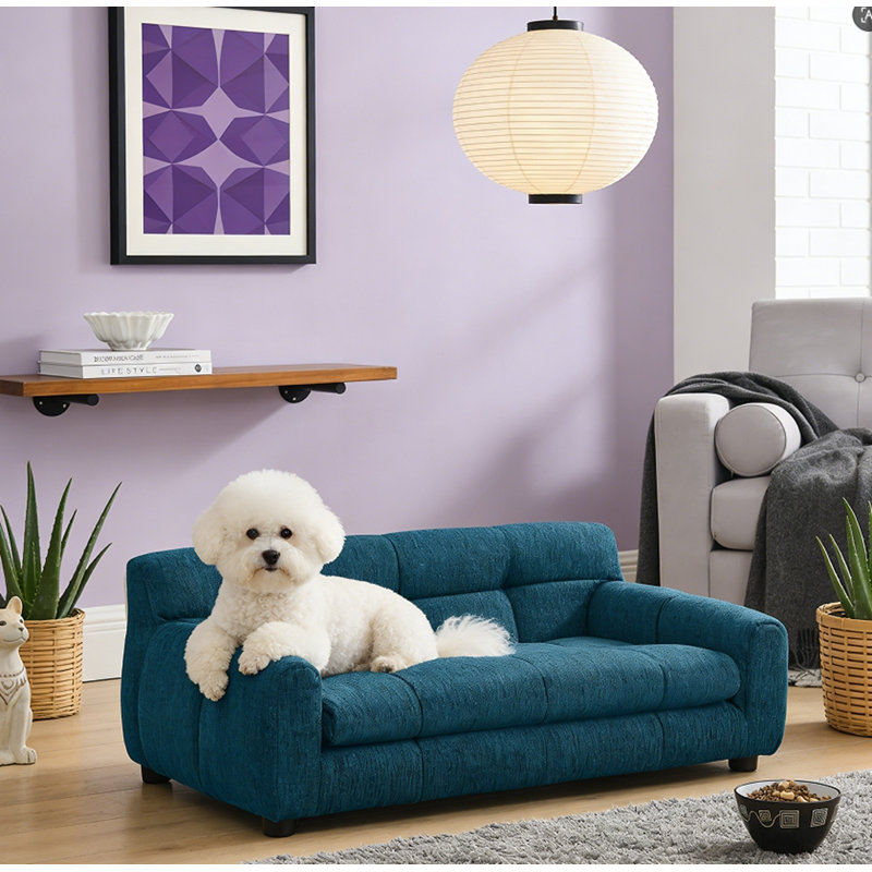 Elevated Dog Sofa Bed Pet Sofa, Blue