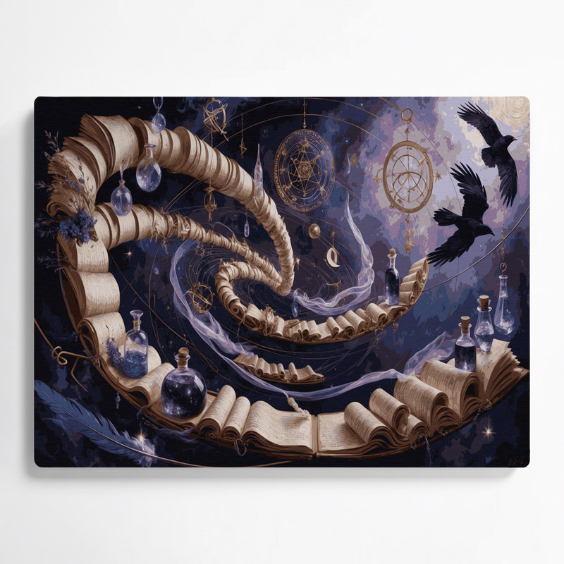 Halloween, sorcières et symboles de sorcellerie, art mural mauve en métal, H 8 po x l 10 po