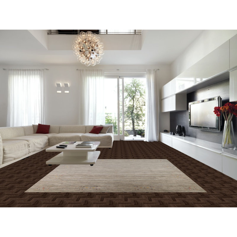Tapis carré rayé à la main Gabbeh