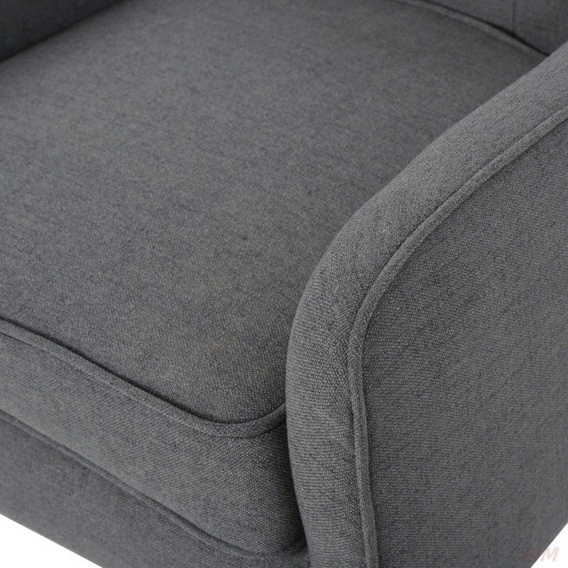 Alcide Tufted Armchair, Charcoal Fabric