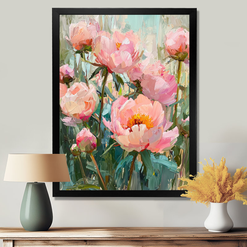 Hardison - salon d'art mural floral, Noir, H 20 po x l 12 po, Reproduction encadrée d'une seule photo