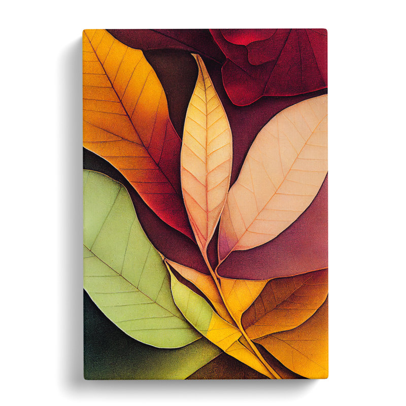 Leaves In Technicolour No.1 - Wrapped Canvas Print, 50cm H x 35cm W x 3cm D