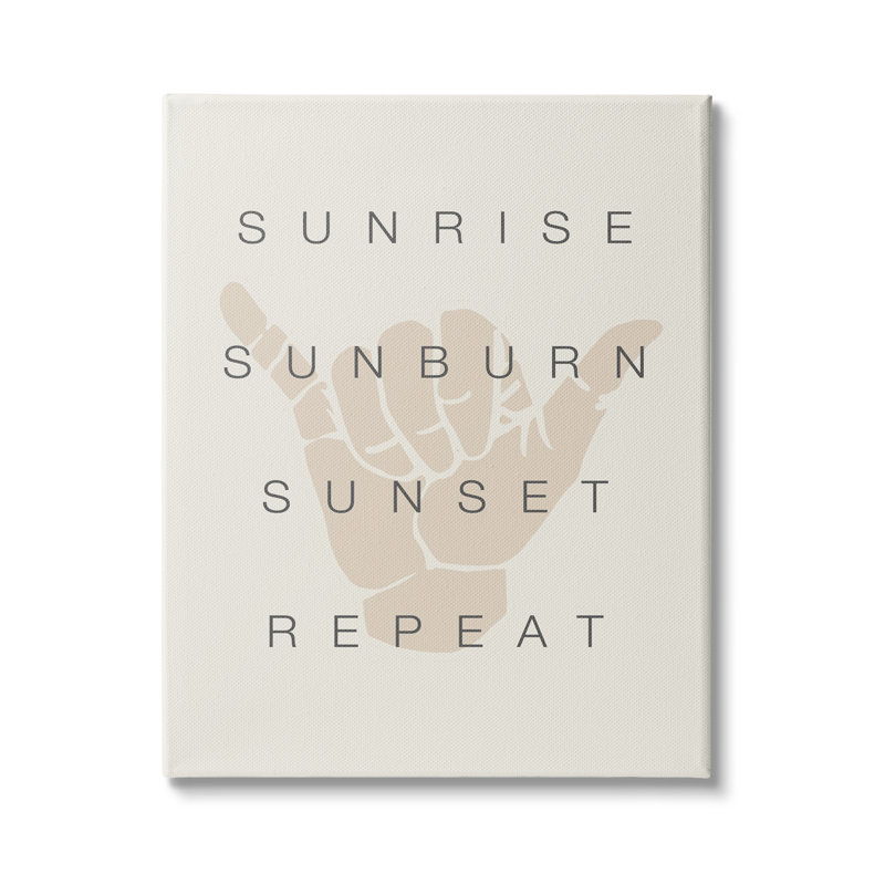 «Sunrise Sunburn Sunset Sunset Beach» par - Art textuel, Plaque murale, H 30 po x l 24 po