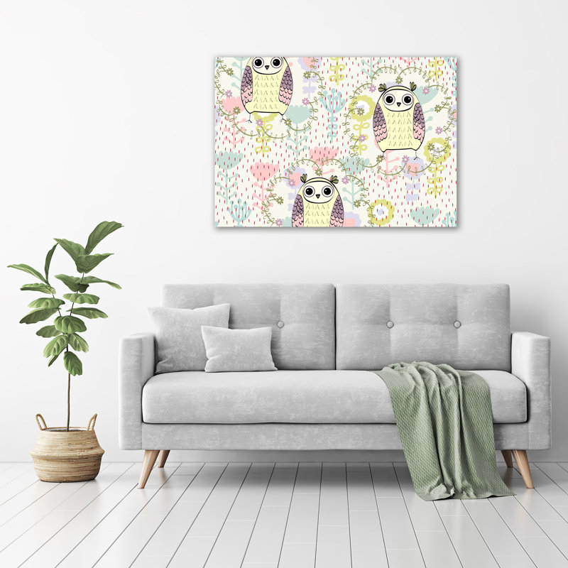 Owls - No Frame Print on Glass