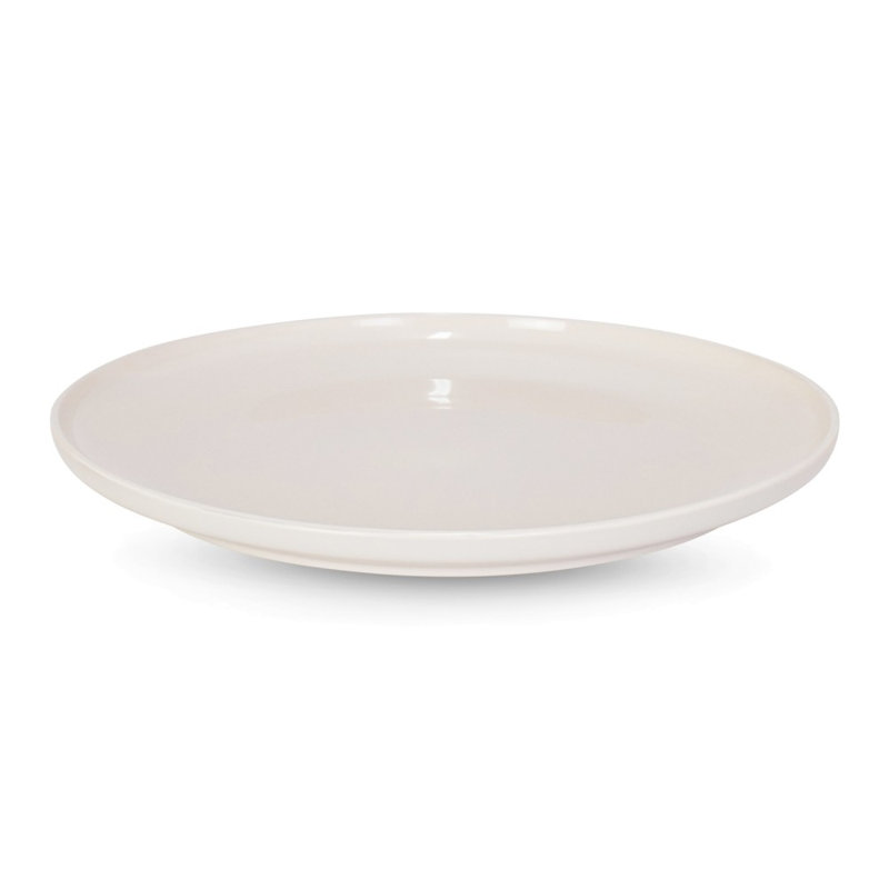 Assiette plate en grès Hip (ensemble de 4), Ivory