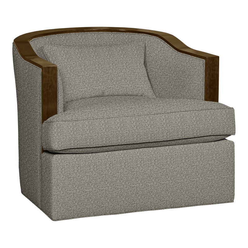 Burlingame Fabric Swivel Barrel Chair, Tuck Graphite, Havana
