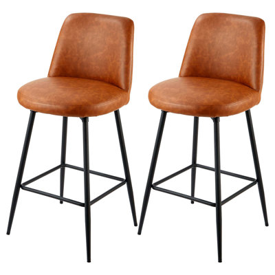 Ensemble de tabourets de bar pivotants modernes avec dossier en similicuir et pieds en métal
