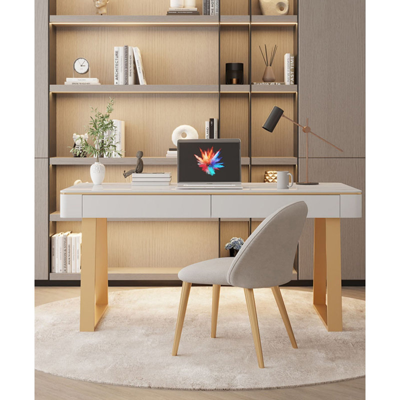 Bureau en pierre frittée moderne et minimaliste Modern, H 29,5 po x l 47,2 po x P 21,7 po