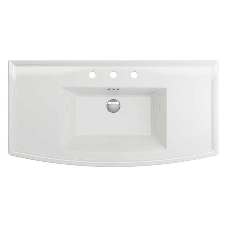 BOCCHI Lavita 19.69'' Fireclay Rectangular Bathroom Sink with Overflow