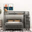 Lit mezzanine gris avec un grand espace pour les activités simples sous le lit superposé double, offre une option de couchage supplémentaire-575763166-575763167