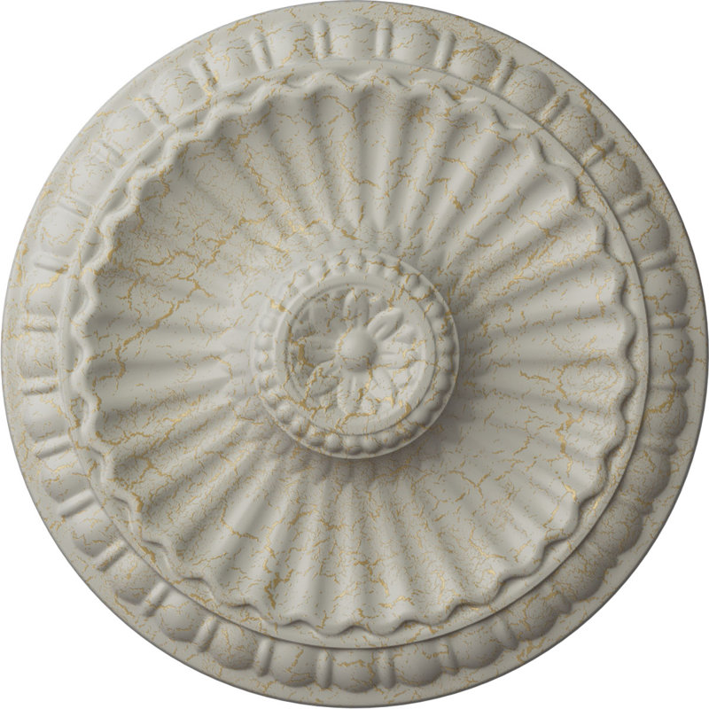 Médaillon de plafond Endurathane Helene, DE 11 7/8 po x P 3 5/8 po x P 7/8 po (convient aux auvents jusqu'à 5 1/4 po), fini bleu flash peint à la main