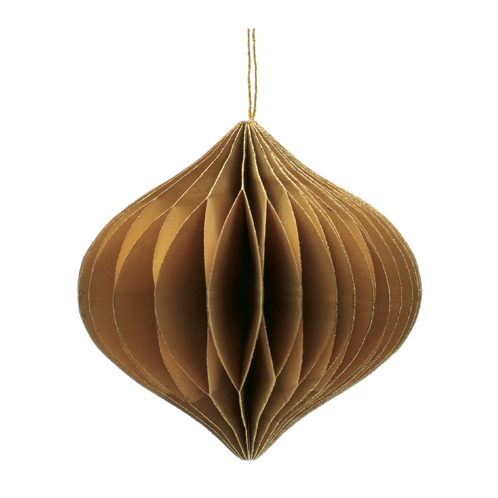 Round Paper Ornament Set of 12, Gold