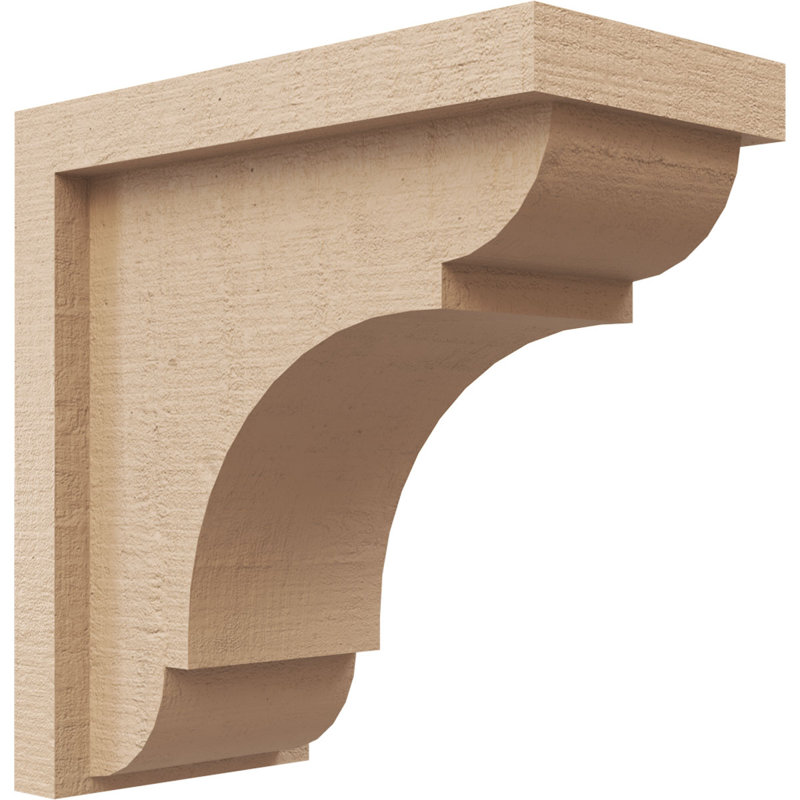 Cèdre Bryant, grain de bois brut TimberThane Corbel, apprêté brun clair, H 8 po x l 4 po x P 8 po