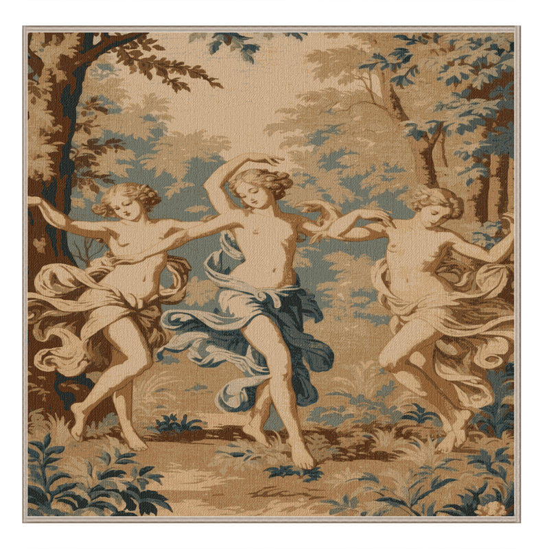 Tapis brun français lavable à la machine, Carré 7 pi