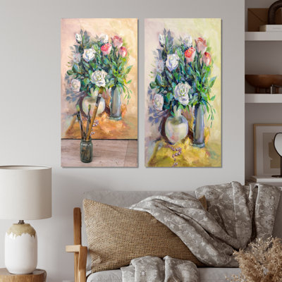 " Flower Vases Impressionism " 2 - Pieces