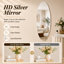 Grand miroir ovale mural et décoratif 65 x 21 cm, verre argenté haute définition, décoration moderne pour chambre à coucher
