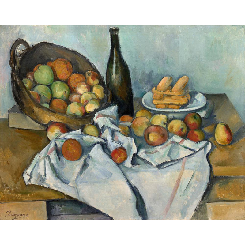 «The Basket of Apples» par Paul Cézanne - Toile tendue avec châssis, H 24 po x l 17 po