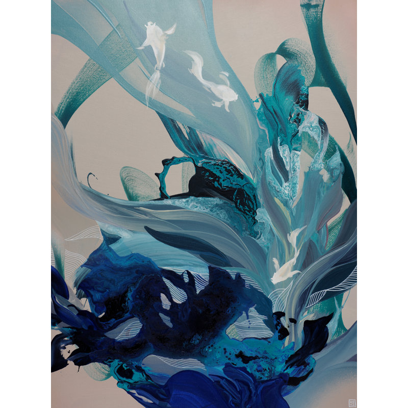 Novi Lim " Floating Away " by Novi Lim, 32" H x 24" W, Wrapped Canvas