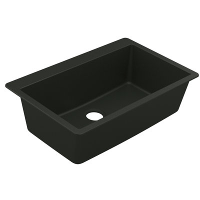 Host 33-Inch Wide x 9.5-Inch Deep Dual Mount Granite Single Bowl Kitchen Sink