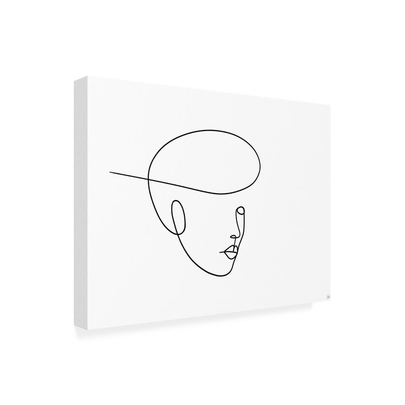 «Line and Brush Line Lady», art sur toile 5, H 14 po x l 19 po x P 2 po