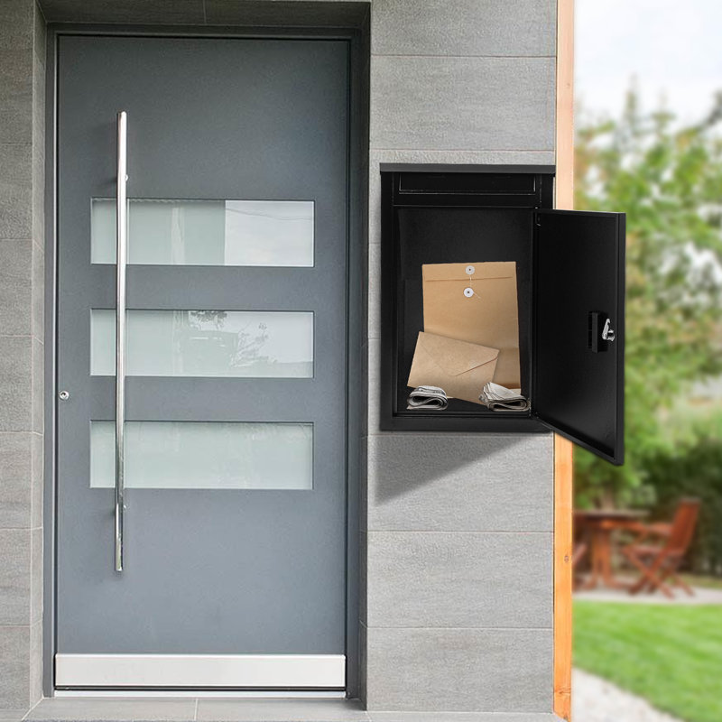 Delivery Box Wall-Mounted Parcel Drop Box Mail Box with Key Lock