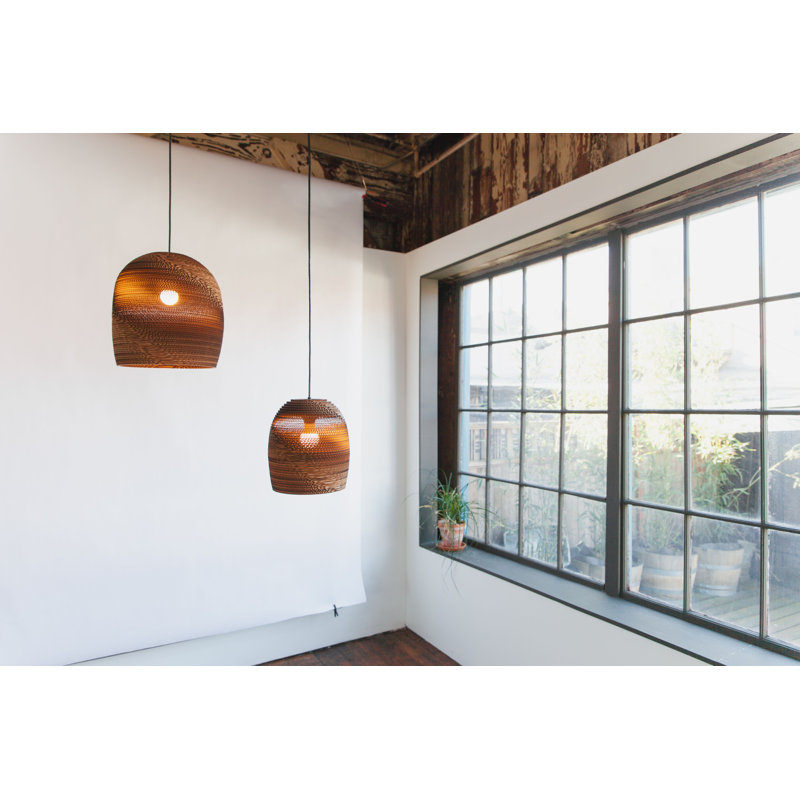 Luminaire suspendu Scraplights Bell 10 naturel, H 11 po x l 10,5 po x P 10,5 po, Brun