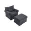Fauteuil d'appoint rembourré très large avec repose-pieds rectangulaire-1011682852