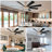 72" Modern Gold Ceiling Fan with Light and Remote, 6-Speed Quiet DC Motor, 3-Color Temperature, Reversible Ceiling Fan for Large Rooms-662703387