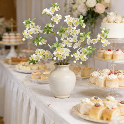 6 pièces de fleurs de cerisier artificielles pour la décoration intérieure du printemps et de l'été, fausses longues fleurs artificielles pour le mariage