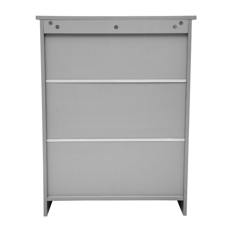 Gray Engineered Wood Bathroom Storage Cabinet with Adjustable Shelves