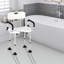 Shower Chair For Elderly & Disabled – Adjustable Height, Backrest & Flip-up Padded Arms With Suction Pads