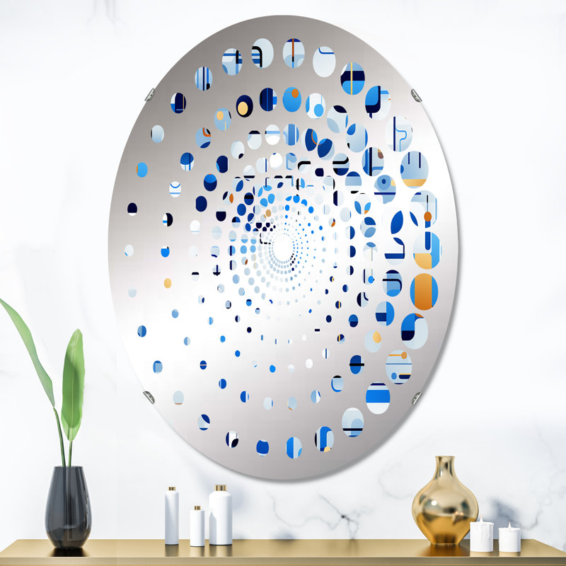 Miroir décoratif cobalt bleu et blanc, L 24 po x H 36 po
